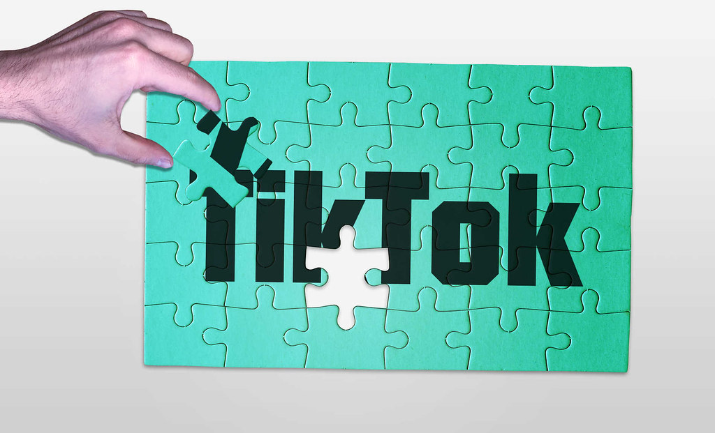 Le puzzle noir et blanc TikTok. L'illustration de Christoph Scholz est sous licence CC BY-SA 2.0