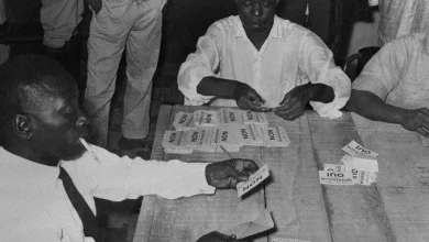 Décompte des bulletins. Referendum 1958